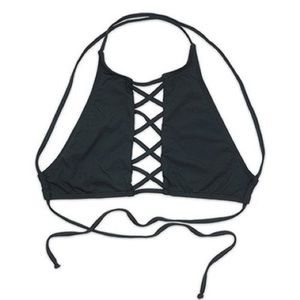 NWT Criss-Cross Strappy Self-Tie Bikini Top